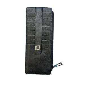 LODIS Black Genuine Leather ID Card Wallet Slim